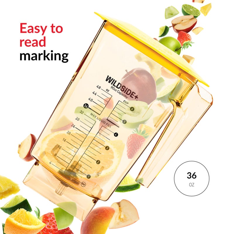 Blendtec WildSide+, Blender Jar, Commercial Grade, Hard Lid, Yellow - Image 4